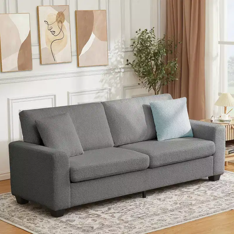 84 Modern Loveseat Sofa for Living Room, 2 Soft Cushions & Sturdy Wood Frame, Removable Washable Cover, Plush Cloud Couch, for Living Room