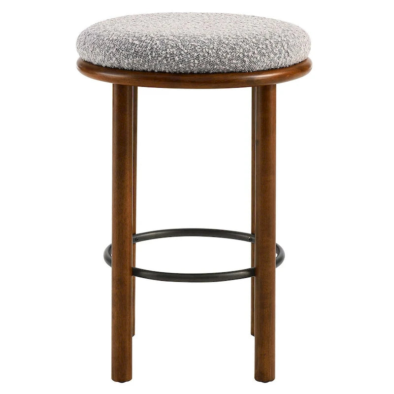 Boucle Fabric Counter Stools - Set of 2