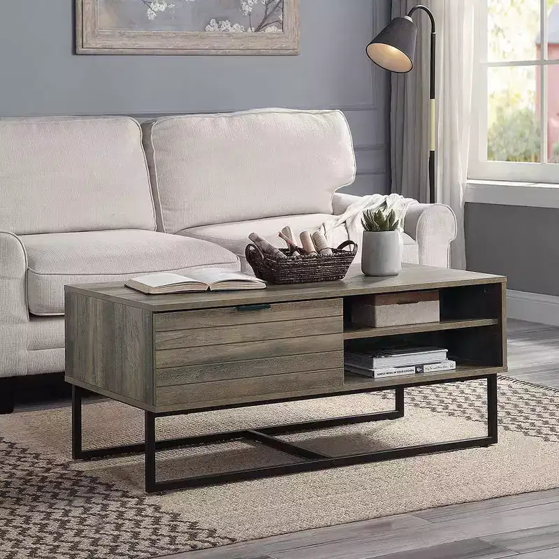 Acme Furniture Homare Coffee Table Rustic Oak/Black Finish