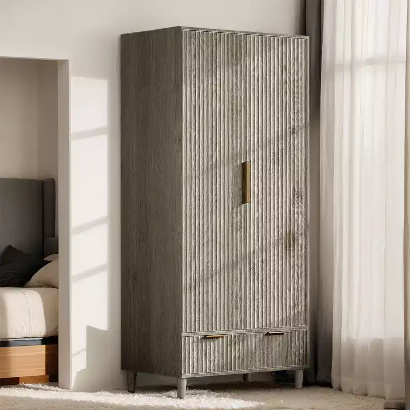 Wardrobe Armoire 2 Door 1 Drawer