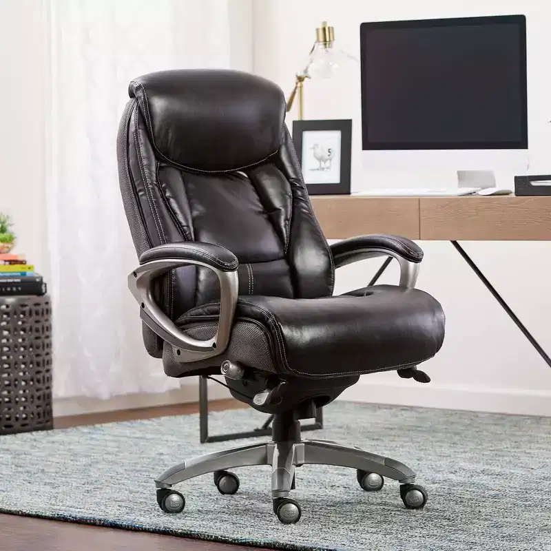 Executive Office Chair with Lumbar Support and Adjustable Height