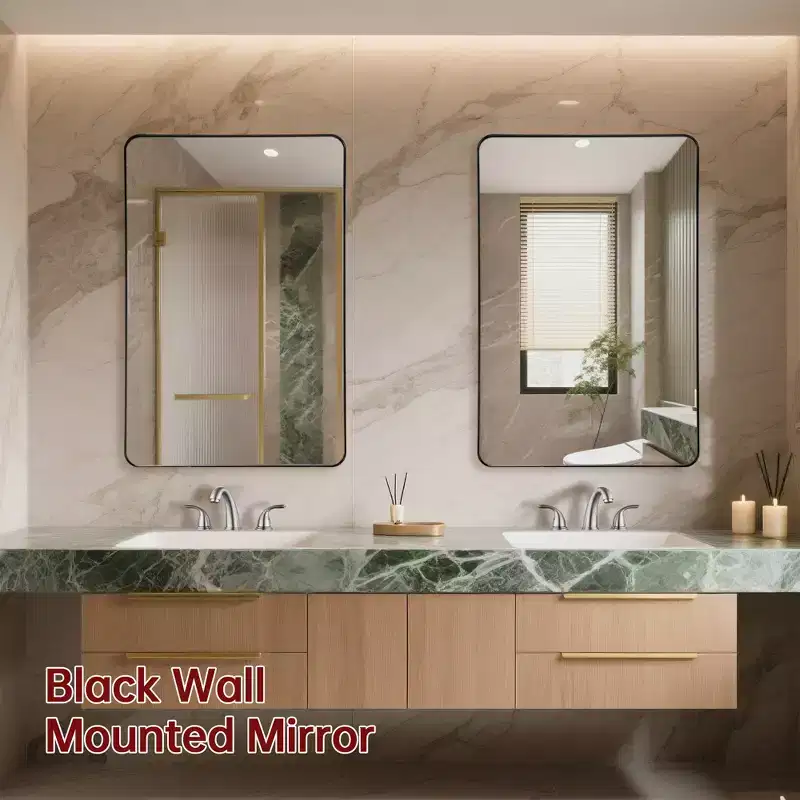 SUMERAIN 2 Pack 24x36 Bathroom Mirrors for Couple, Vanity Mirrors for Double Sink, Black Frame