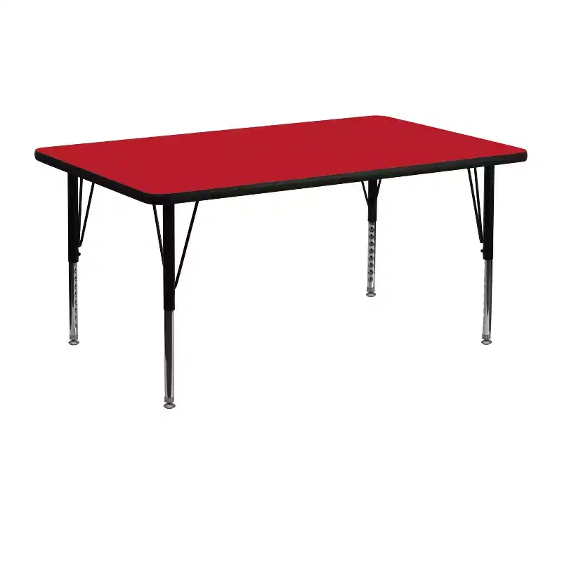 Flash Furniture 24''W x 48''L Rectangular HP Laminate Activity Table - Height Adjustable Short Legs