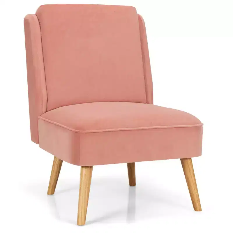 Velvet Accent Chair Single Sofa Chair Leisure Chair with Wood Frame
