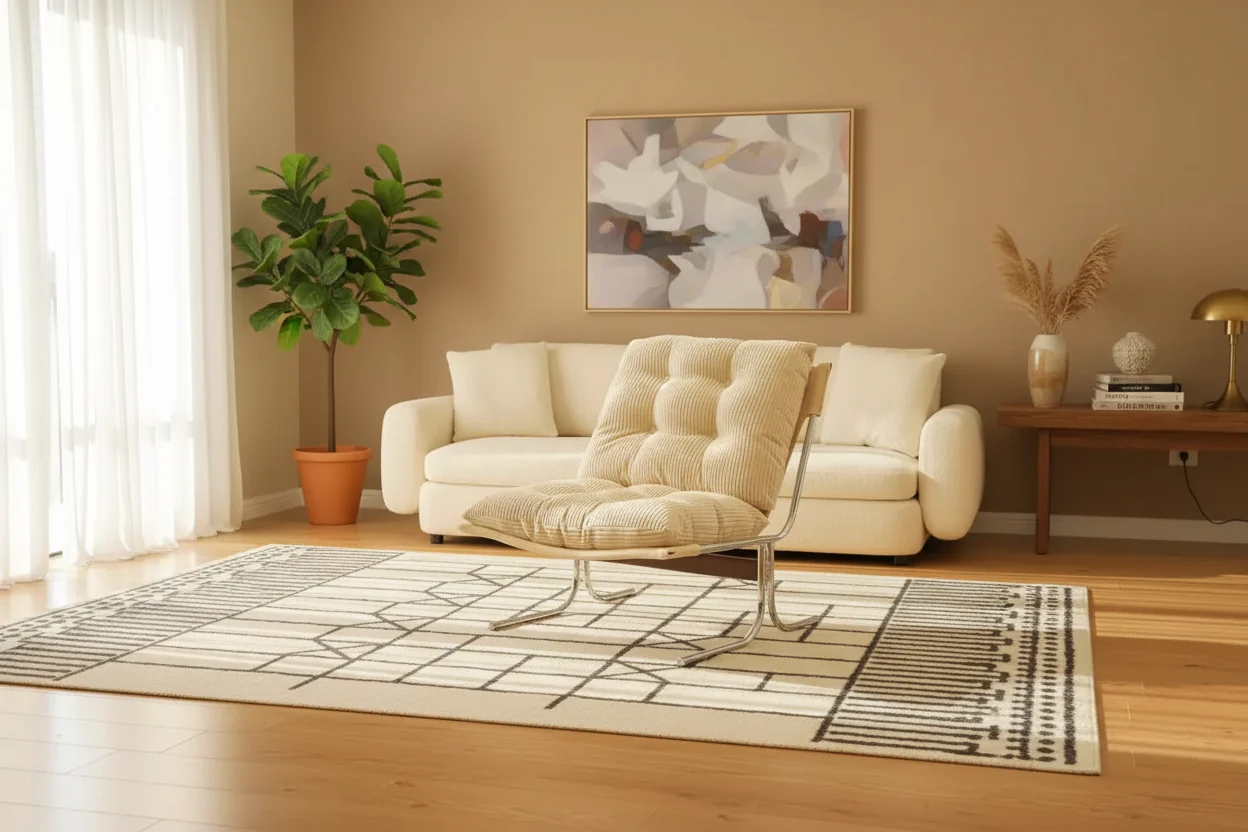 Modern Oversized Upholstered Accent Chair with Metal Frame