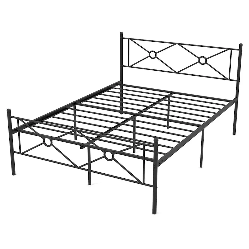 Full/Queen Size Metal Platform Bed Frame with Headboard