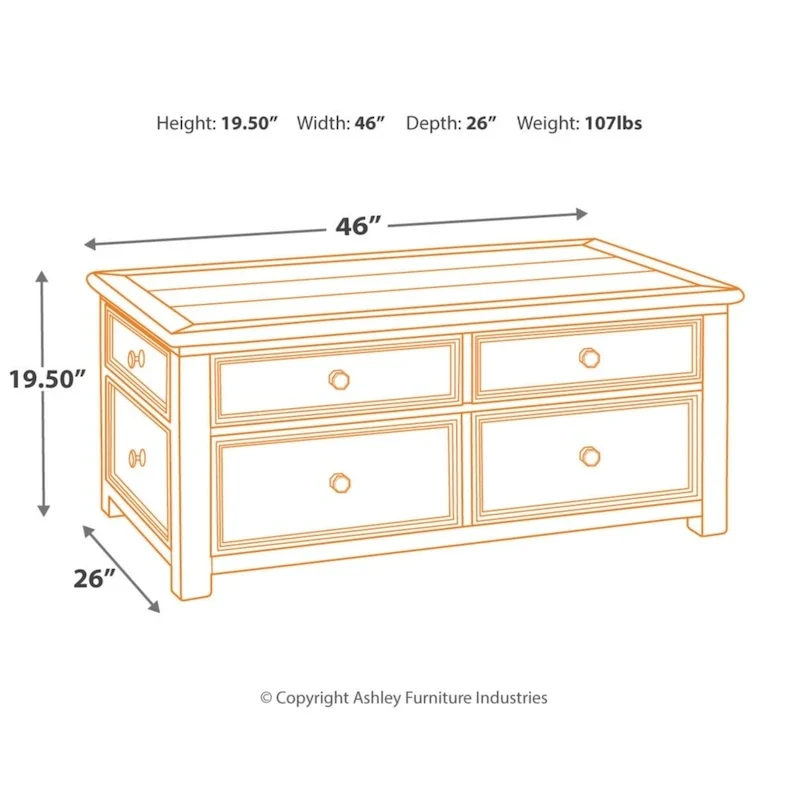 Bolanburg Two-Tone Coffee Table with Lift Top