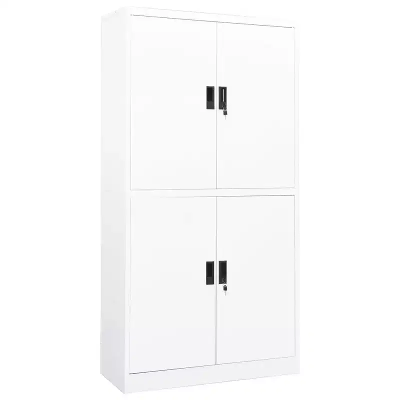 Filing Cabinet Storage Metal Cabinet with Shelves for Home Office Steel - White