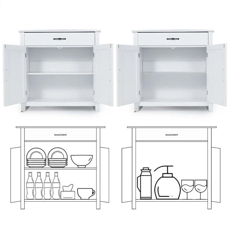 AVAWING Kitchen Sideboard Buffet Cabinet Entryway Cupboard Server