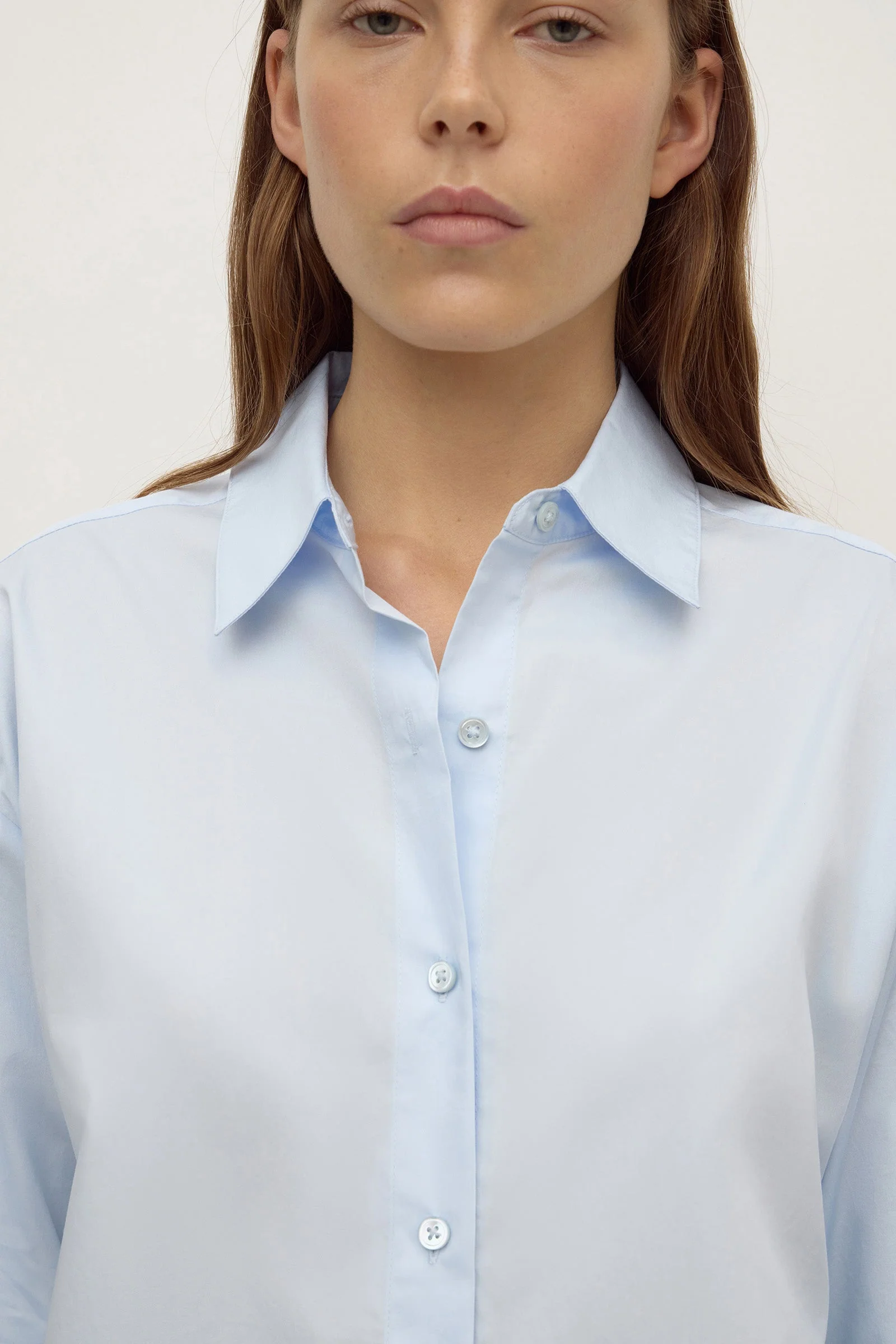 Powder Blue Cotton Poplin Shirt
