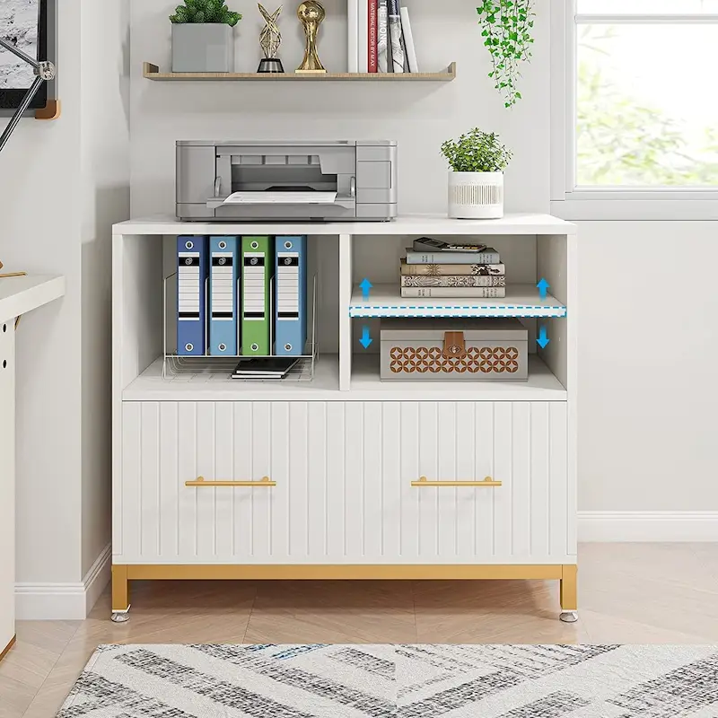 Wood Lateral File Cabinet with Drawer for Letter or A4 Size Files