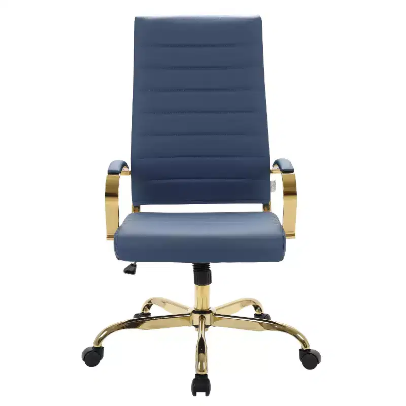 HomeStock 38 in.H Adjustable Height Gold Faux Leather Seat Material with Swivels Ergonomic Office Chairs