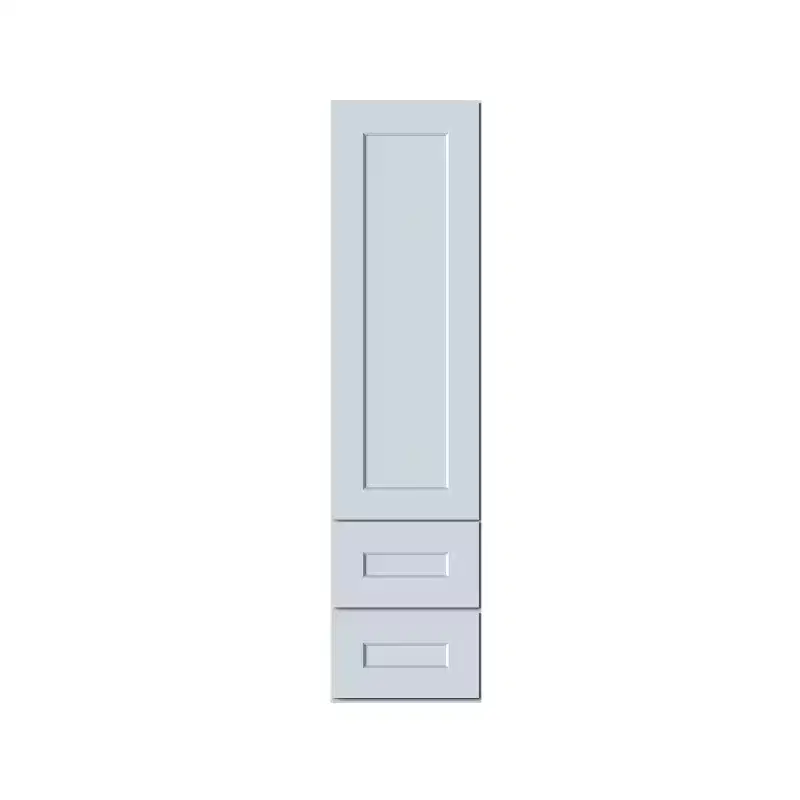 CASAINC 15 W x 60 H x 12 D Shaker Base Kitchen Cabinet with Door and Double Drawers, Solid Wood Frame, Water-Based Low-VOC Paint, RTA, Dove Gray
