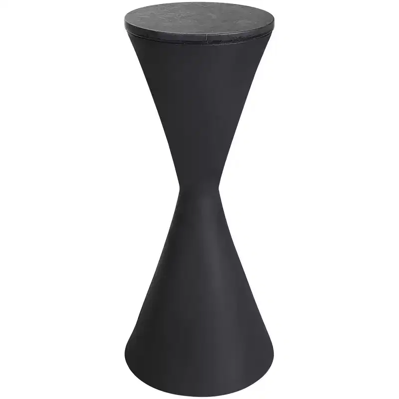Uttermost Time's Up 9W Textured Matte Black Hourglass Drink Table