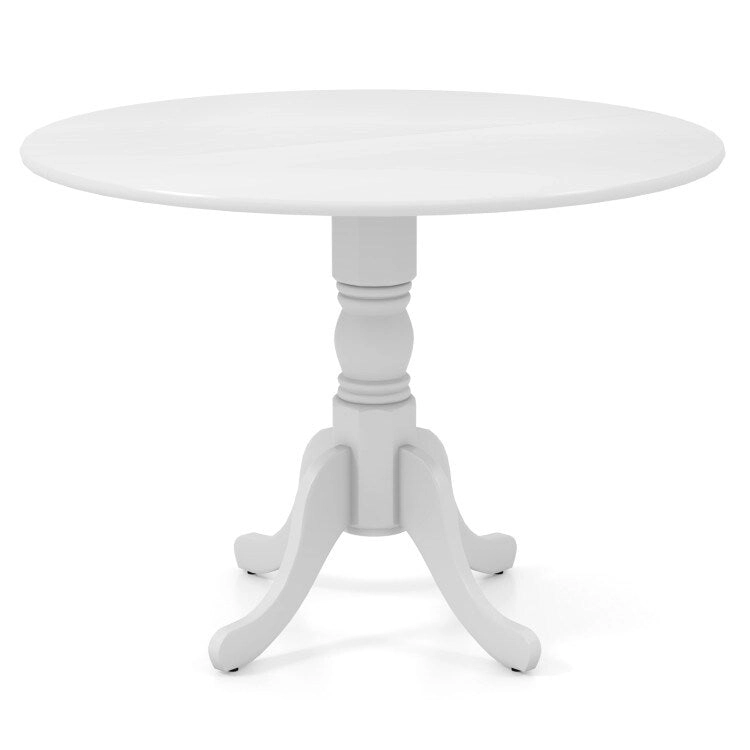 Wooden Dining Table with Round Tabletop and Curved Trestle Legs - 39.37 x 39.37 x 28.74