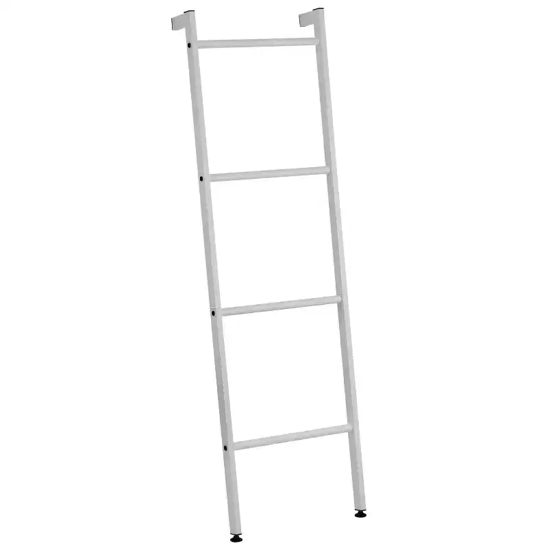 Metal Blanket & Towel Wall Ladder Rack for Bedroom/Bathroom, Light Gray