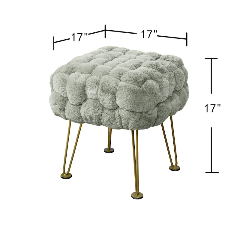 FoxFauxFur Pouf Stool