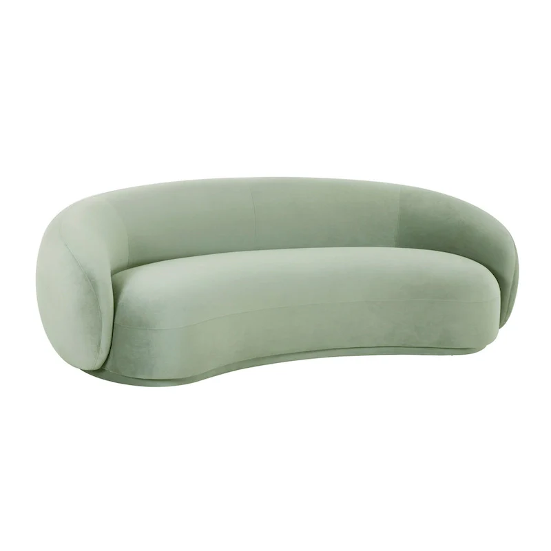 Curved Velvet Upholstered Sofa