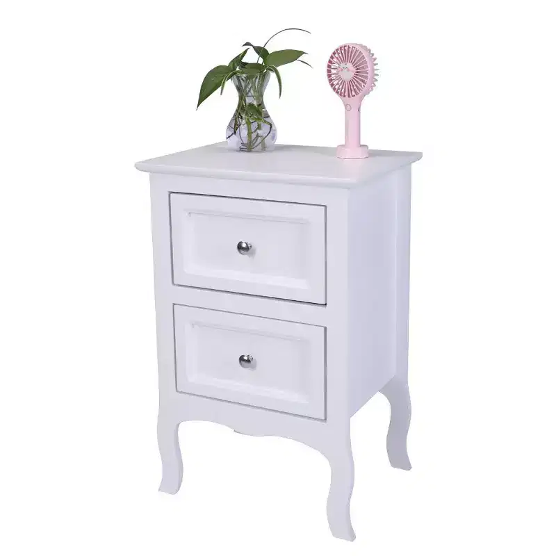 Karl Home 2-Drawer White MDF 15.75in. W Nightstands