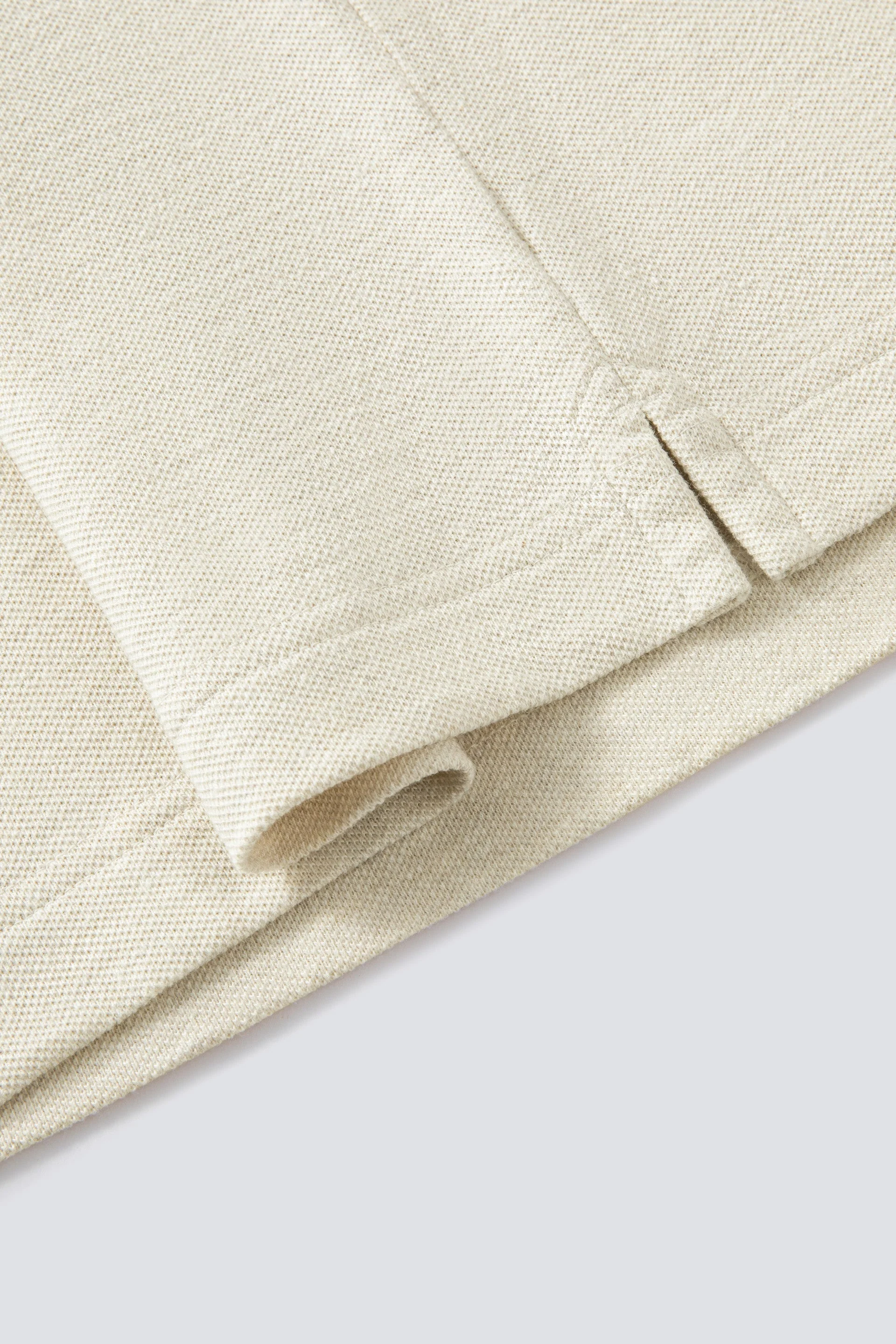 Cotton-Hemp Camp Collar Polo – Heather Light Khaki