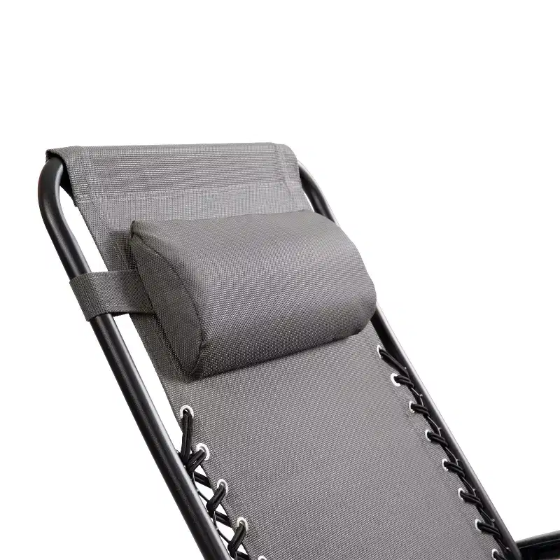 Flash Furniture Adjustable Folding Mesh Zero Gravity Reclining Lounge Chair with Pillow and Cup Holder Tray, Set of 2