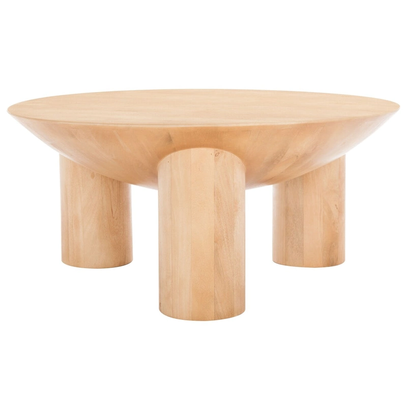SAFAVIEH Couture Isavella Rd Wood Coffee Table - 35 In W x 35 In D x 16 In H - 35Wx35Dx16H