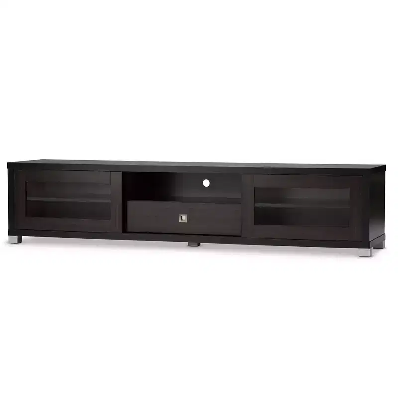 Beasley Cabinet TV Stand for TVs up to: Entertainment Center with Storage, Fits 70" TV - Baxton Studio