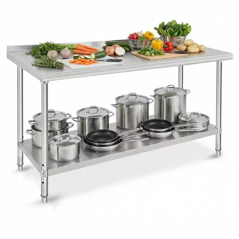 60 x 24 Commercial Work Table, Heavy Duty Stainless Steel Prep Table for Kitchen, Restaurant