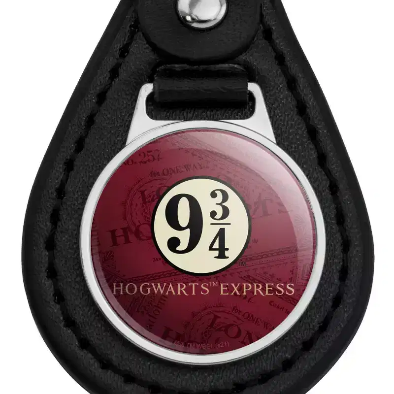 Harry Potter Hogwarts Express Tickets Black Leather Keychain