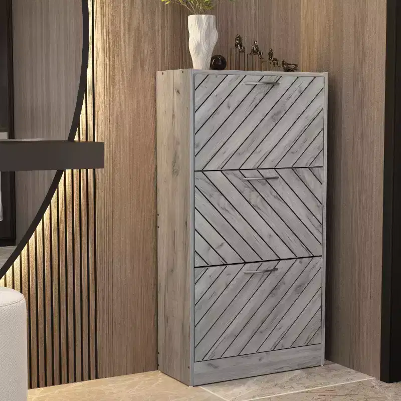 Famapy 3-Tiers Entryway Shoe Cabinet With Flipped Drawers