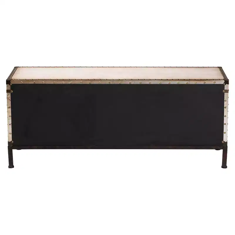 Baxton Studio Heaton Canvas 4 Drawer Storage Bench Beige/Coffee/Black