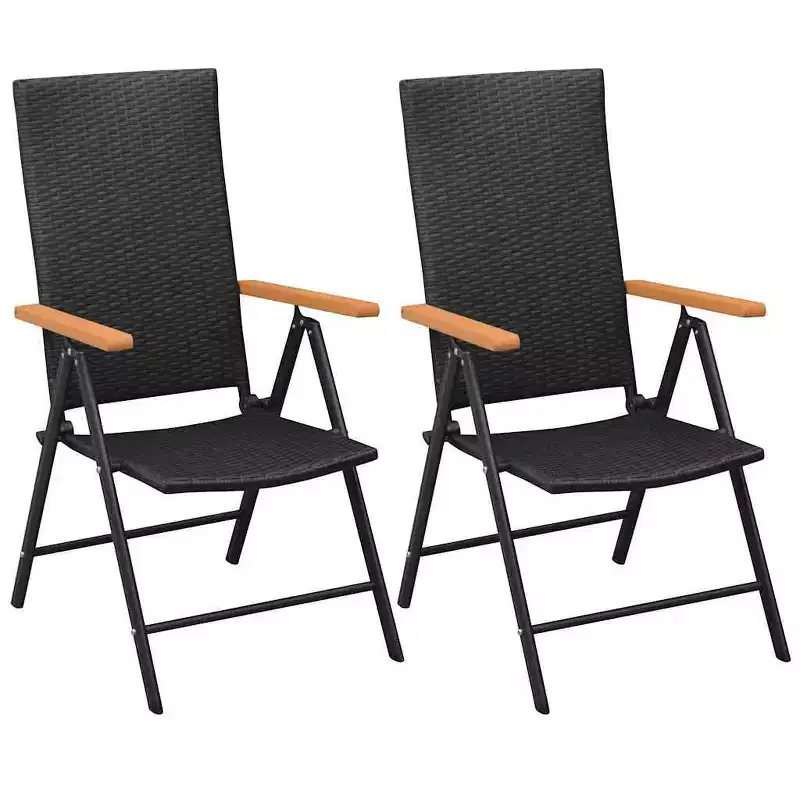 vidaXL Garden Chair Set of 2 PE rattan, aluminum Standard