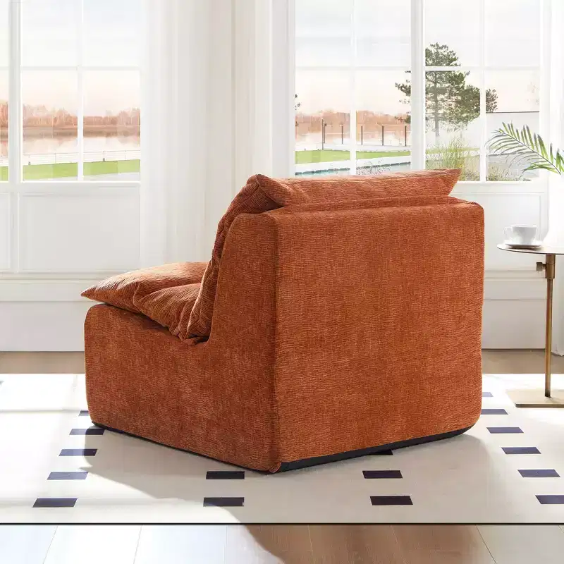 Armless Pure Foam Single Sofa Chair with Cushion
