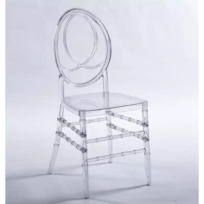 Set of 4 Wedding or Dining Chairs with Plastic Seats, Durable and Easy to Assemble