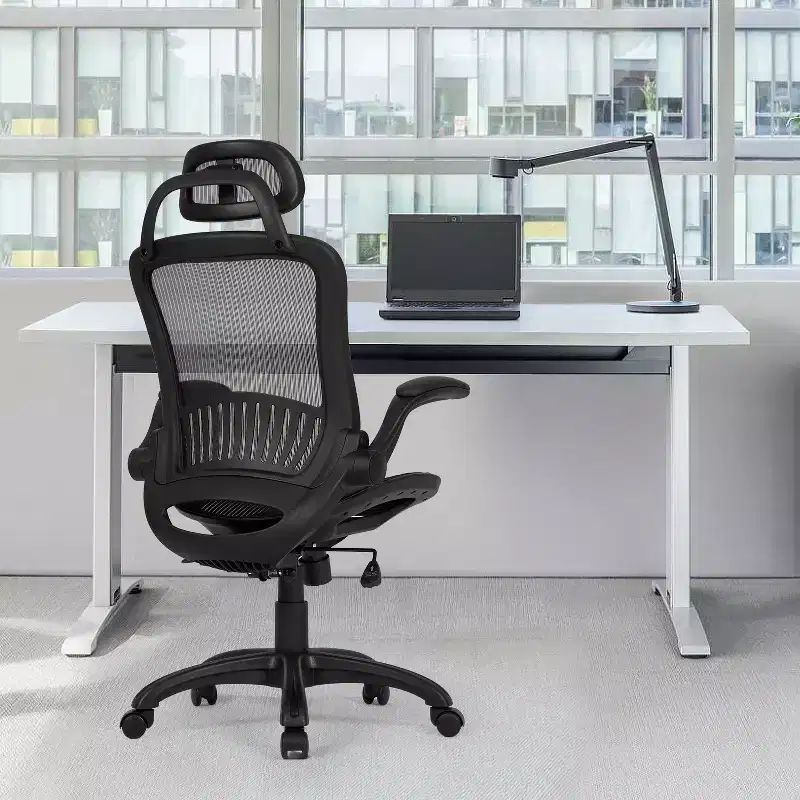 High Back Swivel Mesh Office Chair with Adjustable Height and Arms