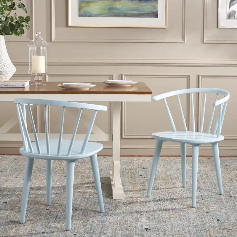 SAFAVIEH Home Blanchard 18-inch Curved Spindle Side Chair [SET of 2] - 21W x 21D x 30H