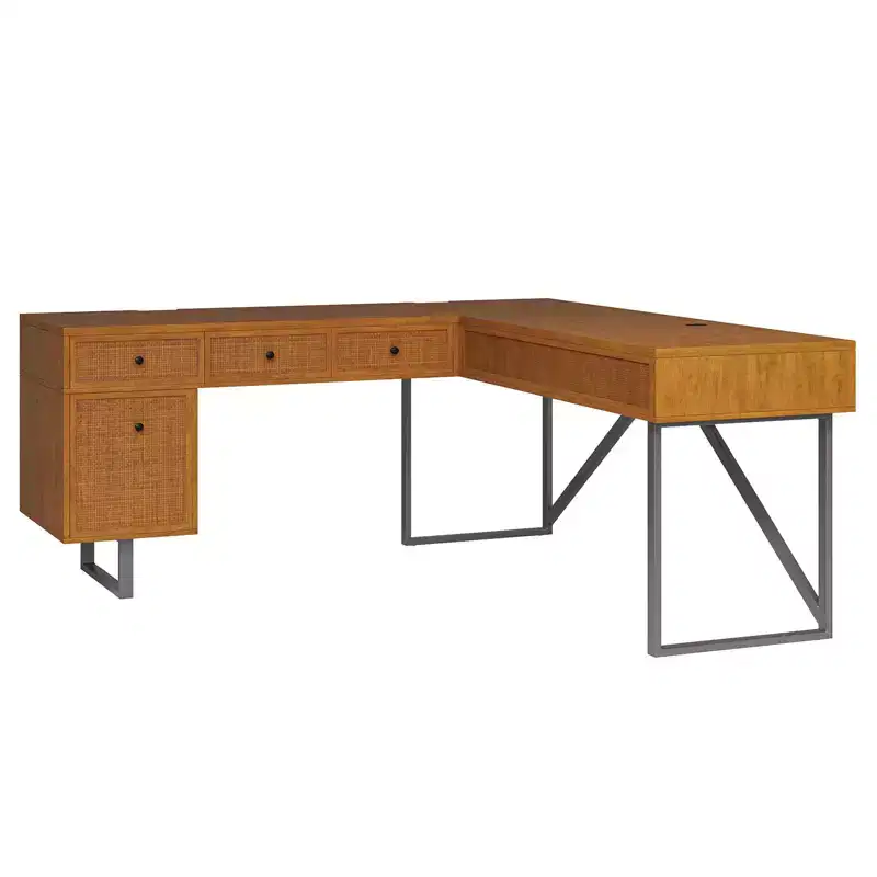Cyill L shape lift top office desk| ART OF LIVING DESIGNS