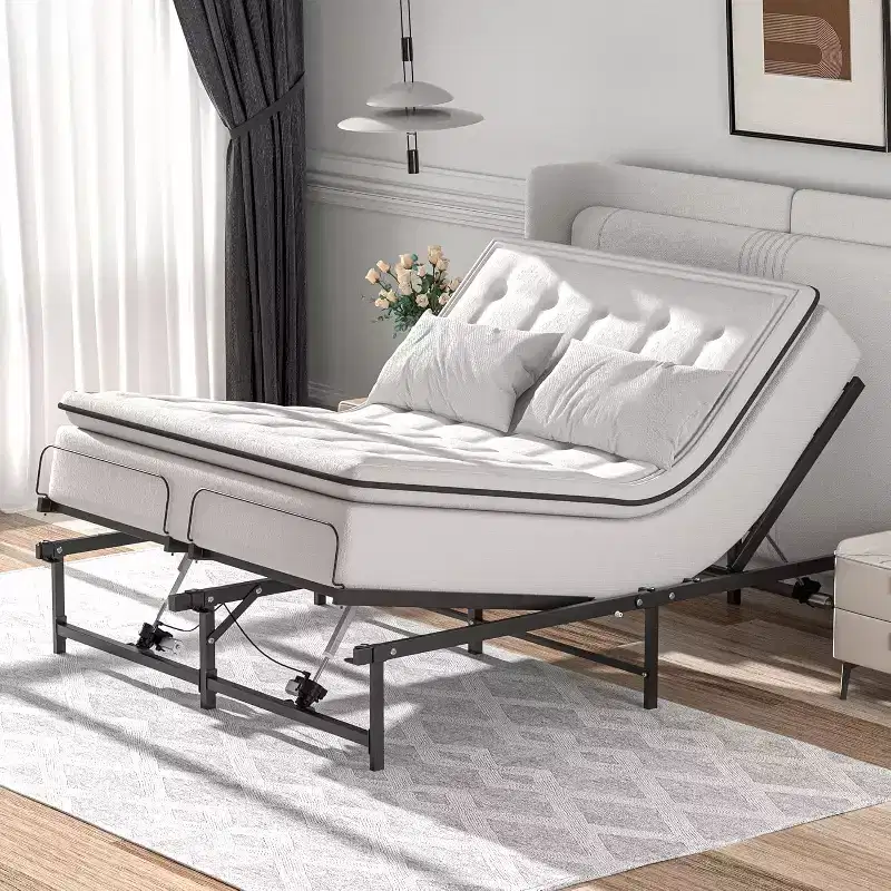 Adjustable Bed Frame Electric Adjustable Bed Base with Remote Control, Queen