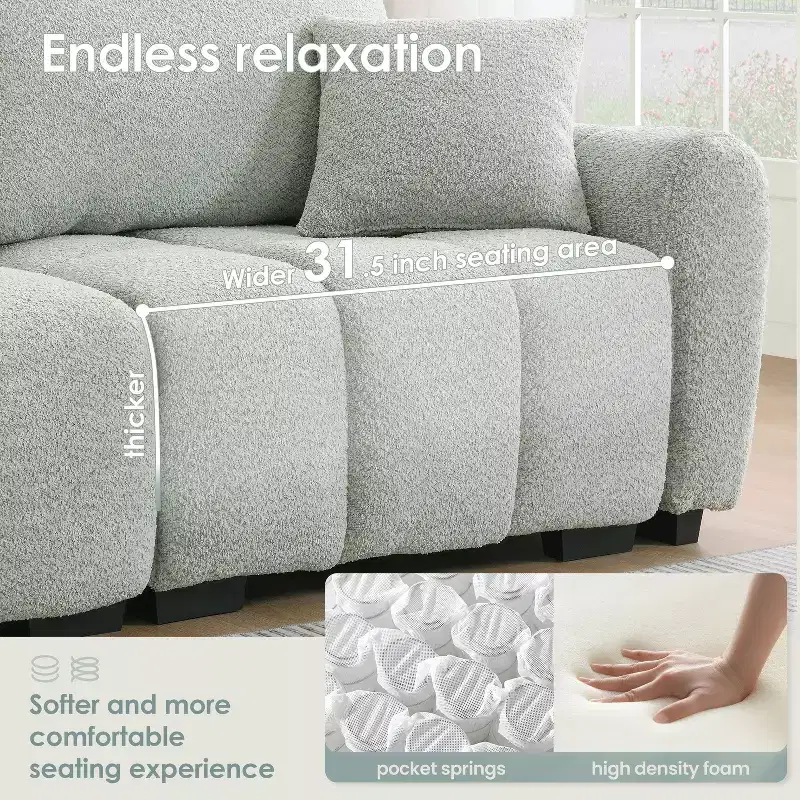 Merax L-Shaped Sectional Sofa with Free-Moving Ottoman