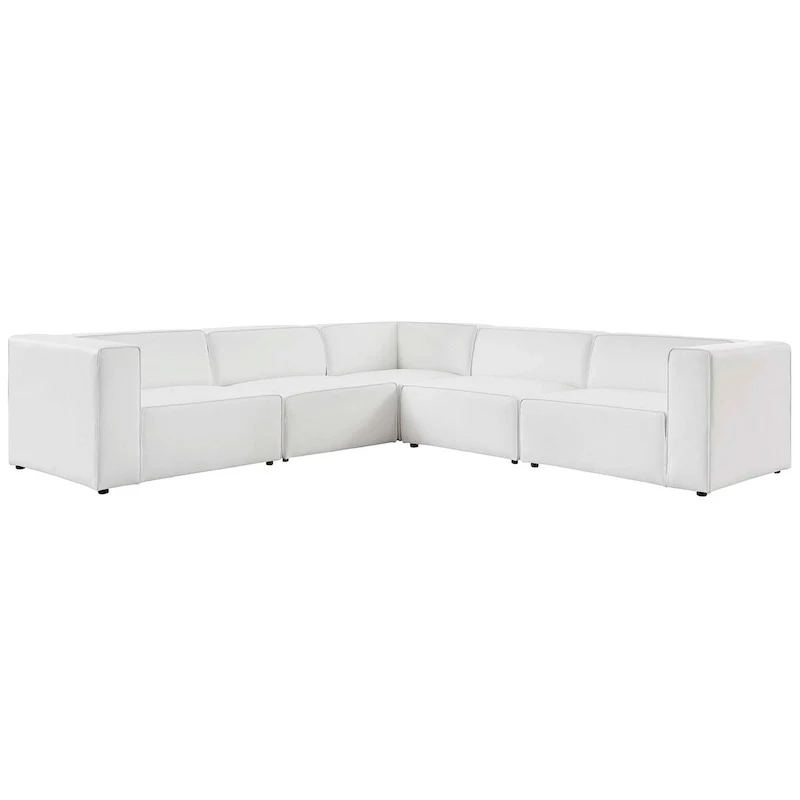 Mingle Vegan Leather 5-Piece Sectional Sofa