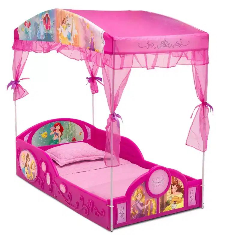 Disney Princess Sleep and Play Toddler Bed with Canopy