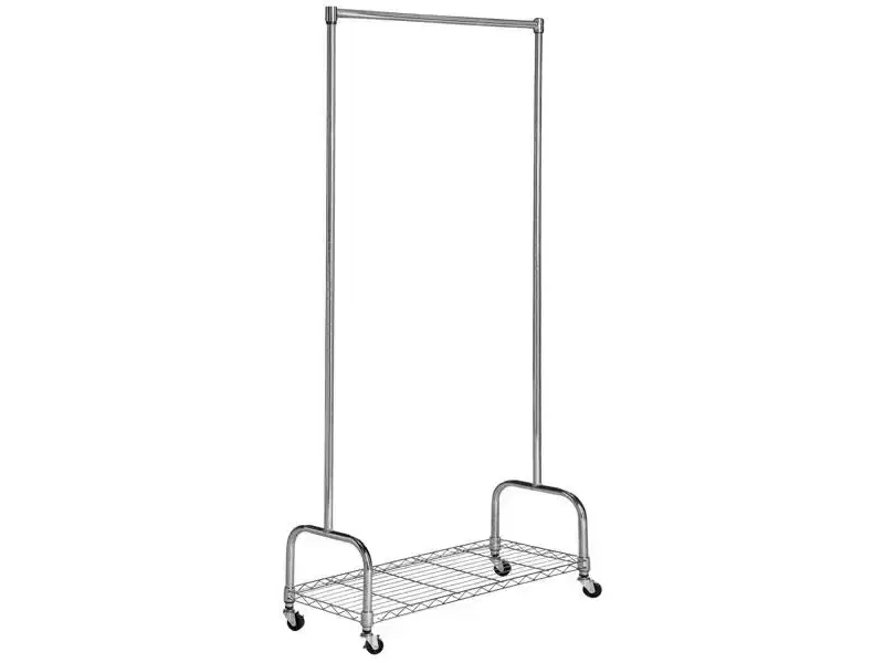 Christian Single Rod Clothes Rack - Chrome - Safavieh