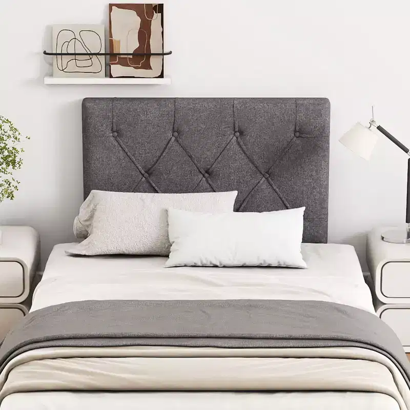 Upholstered Headboard for Twin Size Bed with Fabric Upholstery, Adjustable Height