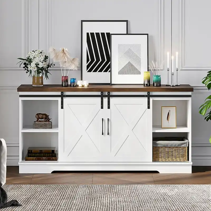 Farmhouse TV Stand for 65 Inch TV