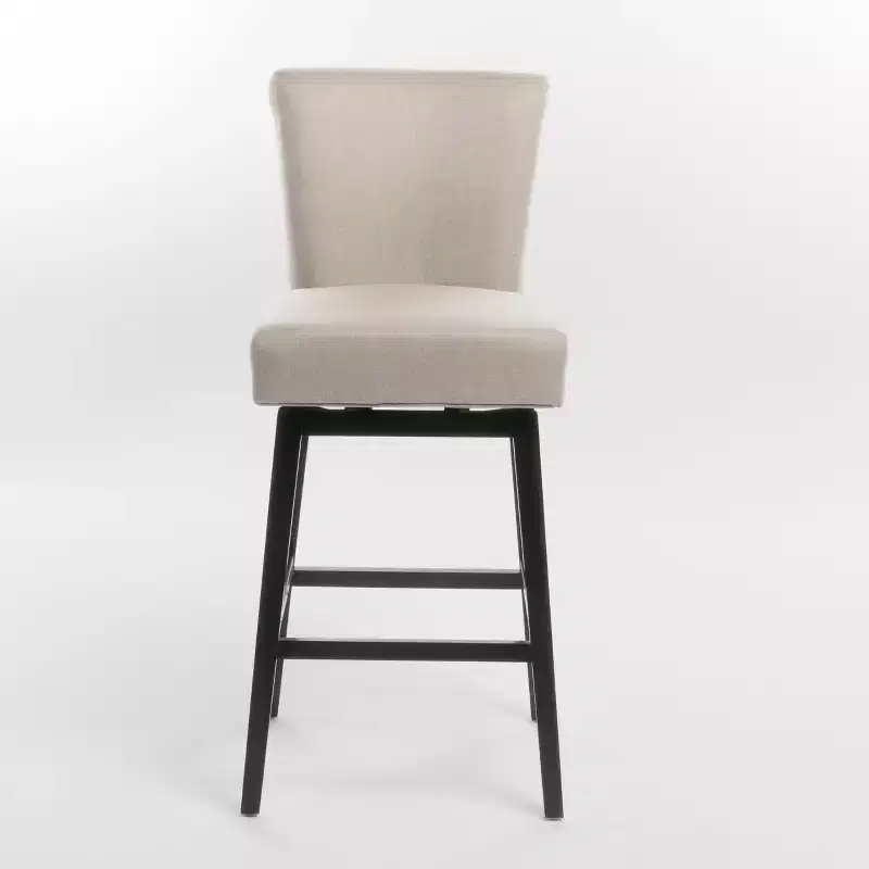 Swivel Barstool with Padded Back and Footrest