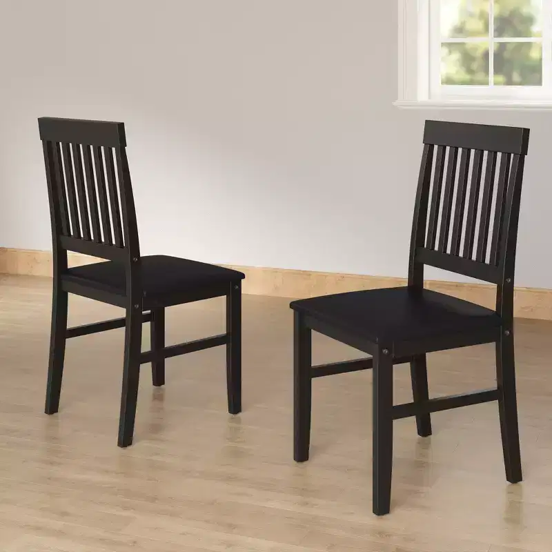Heynemo Wooden Dining Chairs Set of 2, Modern Dining Chairs with Solid Wood Legs, 350LBS Capacity, Faux Leather Accent Side Seat for Kitchen