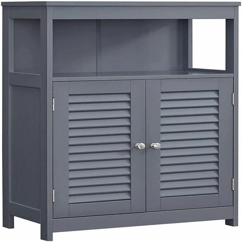 Freestanding Bathroom Floor Cabinet with Open Shelf and 2 Drawers