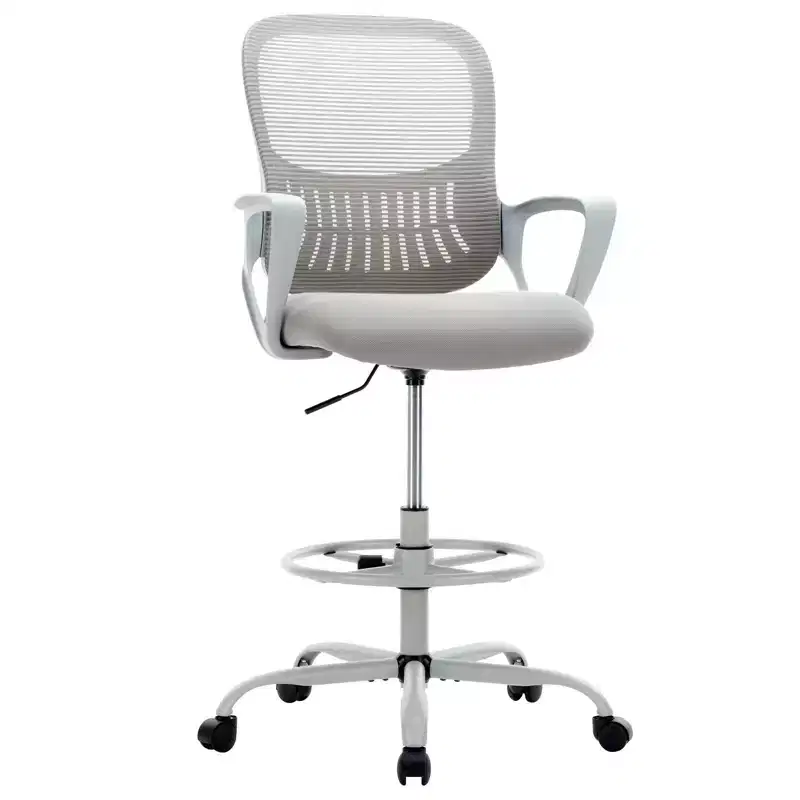 Ergonomic Office Chair for Standing Desk - Adjustable Height - Gray