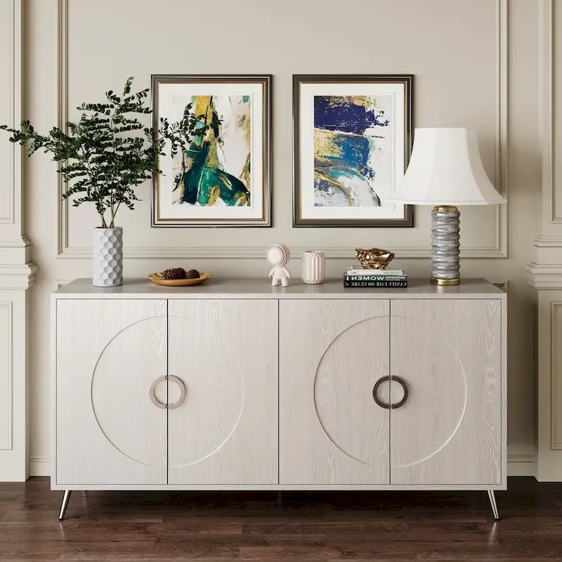 59.84W 4 Door Wooden Cabinet Sideboard Buffet - N/A