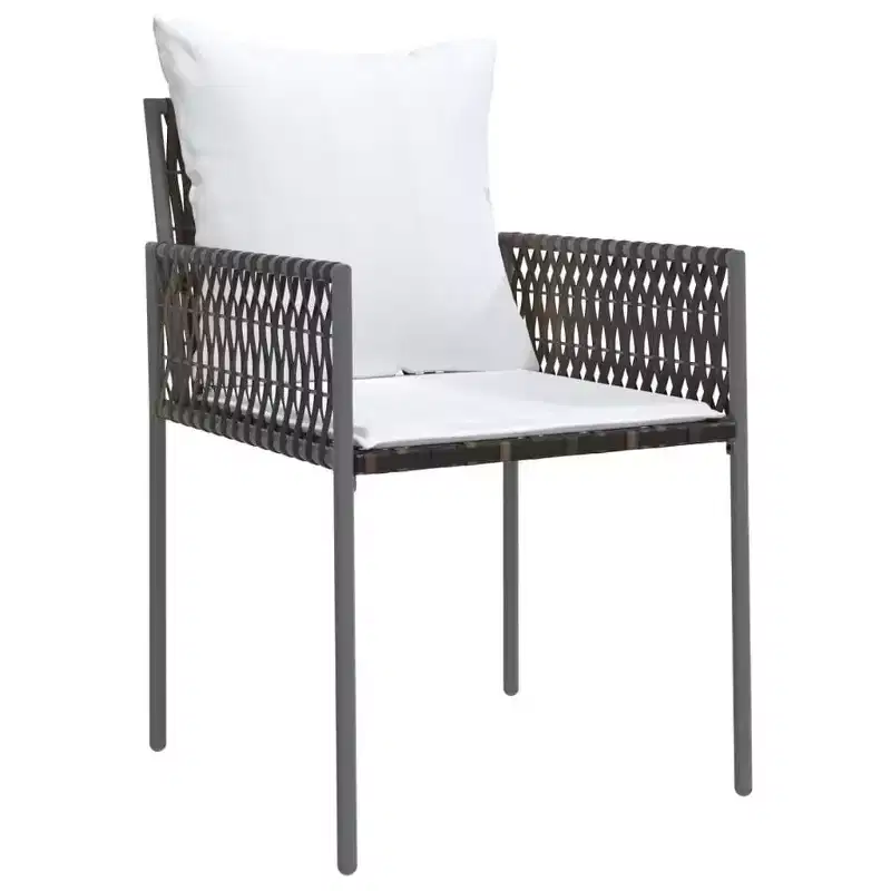 vidaXL Garden Chair Set of 6 Poly Rattan, Powder-Coated Steel